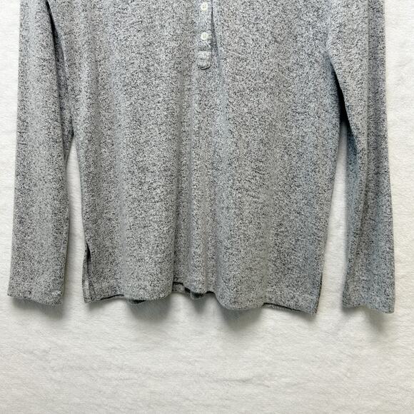 SOMA Sleepwear Pajama Top Shirt Button Up V-Neck Soft Knit Heather Gray Sz M - Picture 3 of 8